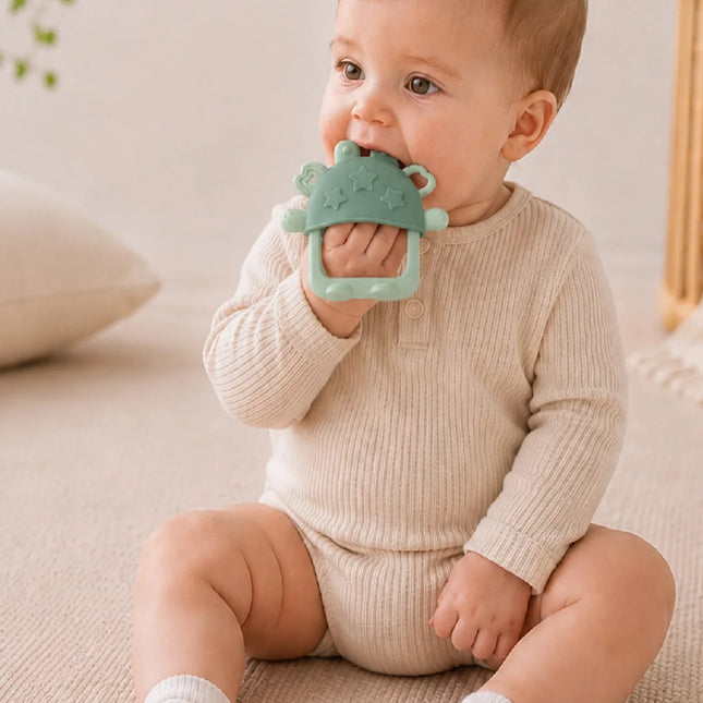 Babyjem Crabby Tutma Halkalı Silikon Diş Kaşıyıcı Soft Yeşil