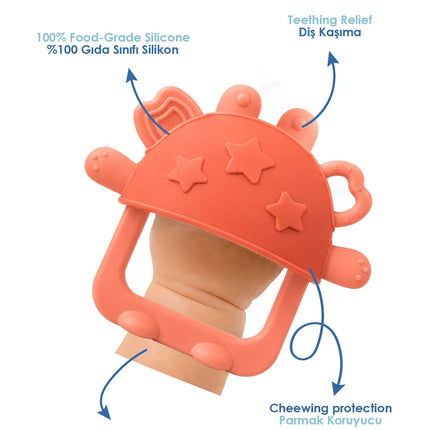 Babyjem Crabby Tutma Halkalı Silikon Diş Kaşıyıcı Turuncu