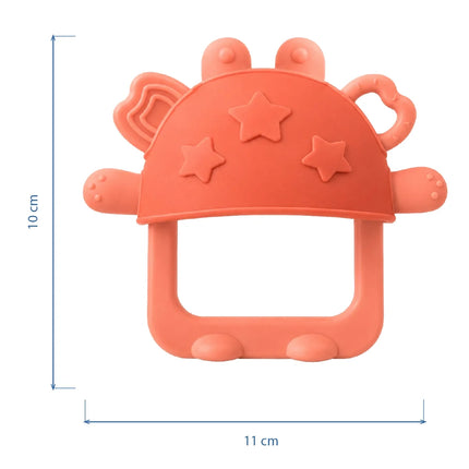 Babyjem Crabby Tutma Halkalı Silikon Diş Kaşıyıcı Turuncu