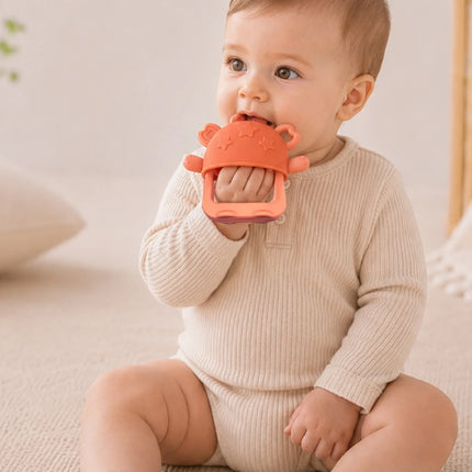 Babyjem Crabby Tutma Halkalı Silikon Diş Kaşıyıcı Turuncu