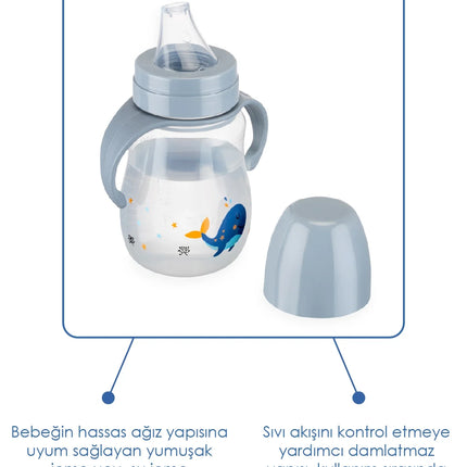 Babyjem Damlatmayan Suluk Alıştırma Bardağı 250 ml Gri