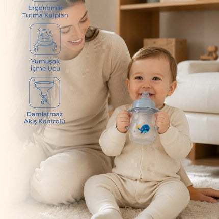 Babyjem Damlatmayan Suluk Alıştırma Bardağı 250 ml Gri