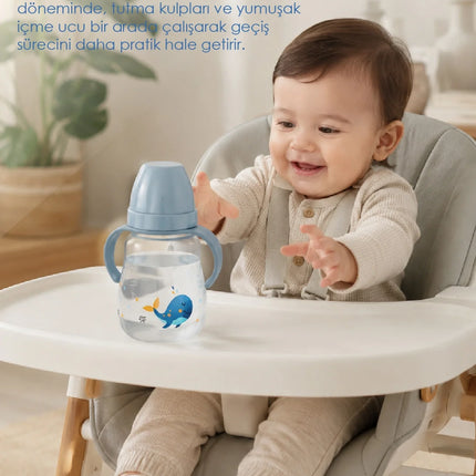 Babyjem Damlatmayan Suluk Alıştırma Bardağı 250 ml Gri