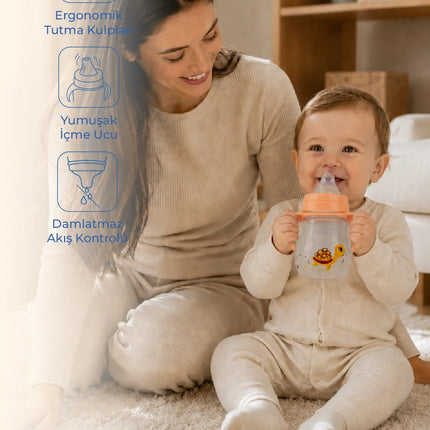 Babyjem Damlatmayan Suluk Alıştırma Bardağı 250 ml Turuncu