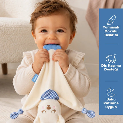 Babyjem Diş Kaşıyıcılı Sevimli Uyku Arkadaşım Mavi