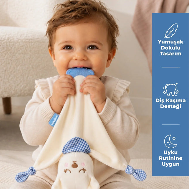 Babyjem Diş Kaşıyıcılı Sevimli Uyku Arkadaşım Mavi