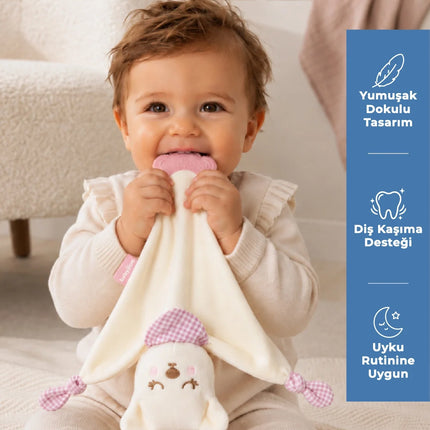Babyjem Diş Kaşıyıcılı Sevimli Uyku Arkadaşım Pembe
