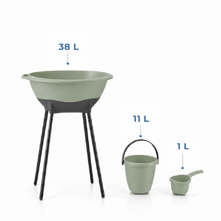 Babyjem Elegant Yenidoğan Ayaklı Bebek Banyo Küvet Seti Soft Yeşil