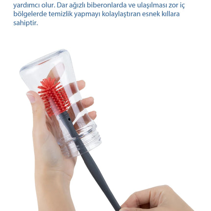 Babyjem Emzik ve Biberon Temizleme Fırçası Pembe