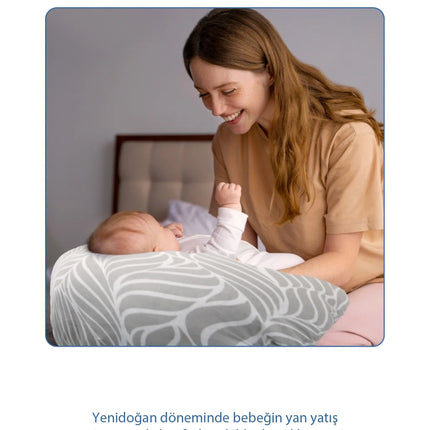Babyjem Emzirme ve Destek Minderi Gri Yaprak