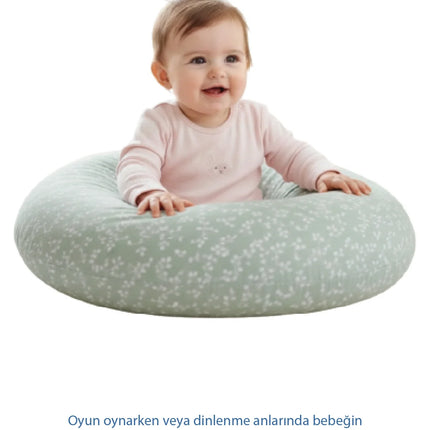 Babyjem Emzirme Ve Destek Minderi Yeşil Çiçek