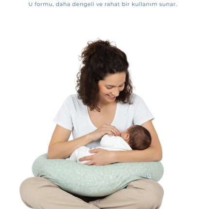 Babyjem Emzirme Ve Destek Minderi Yeşil Çiçek