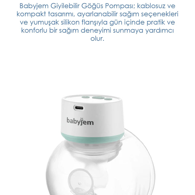 Babyjem Fonksiyonel Led Ekran Giyilebilir Göğüs & Süt Pompası