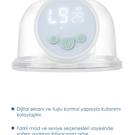 Babyjem Fonksiyonel Led Ekran Giyilebilir Göğüs & Süt Pompası