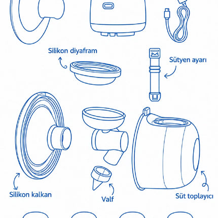 Babyjem Fonksiyonel Led Ekran Giyilebilir Göğüs & Süt Pompası