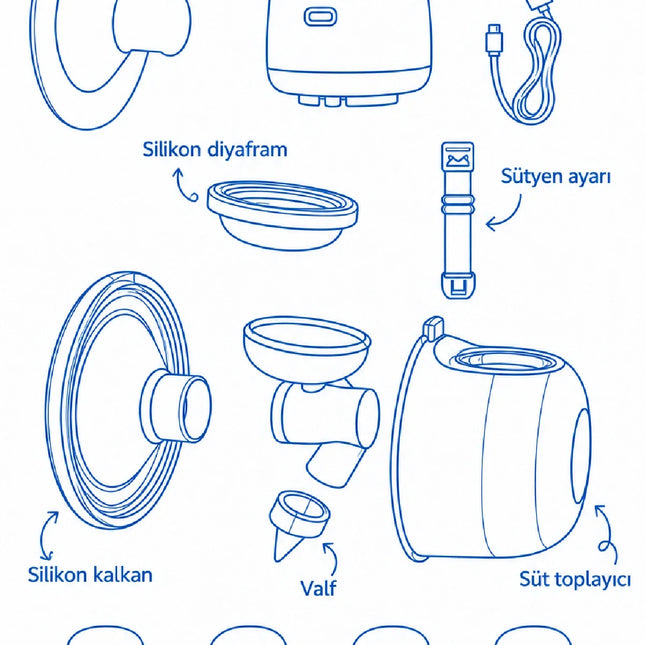 Babyjem Fonksiyonel Led Ekran Giyilebilir Göğüs & Süt Pompası