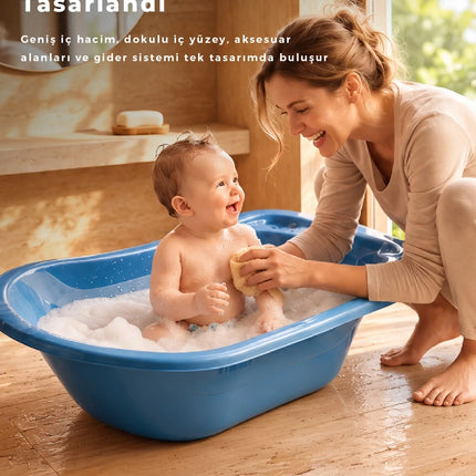 Babyjem Giderli Bebek Banyo Küveti İndigo Mavi