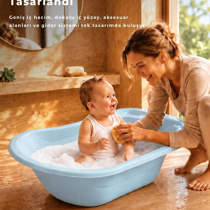 Babyjem Giderli Bebek Banyo Küveti Soft Mavi