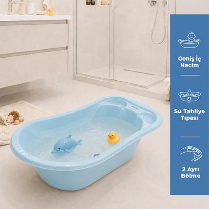 Babyjem Giderli Bebek Banyo Küveti Soft Mavi