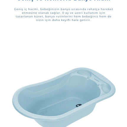 Babyjem Giderli Bebek Banyo Küveti Soft Mavi