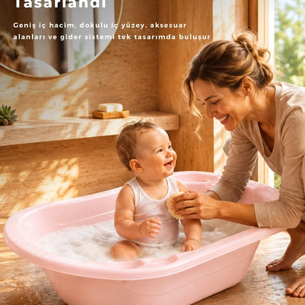 Babyjem Giderli Bebek Banyo Küveti Soft Pembe