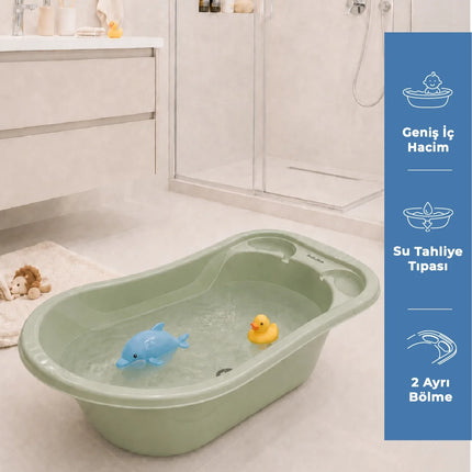 Babyjem Giderli Bebek Banyo Küveti Soft Yeşil