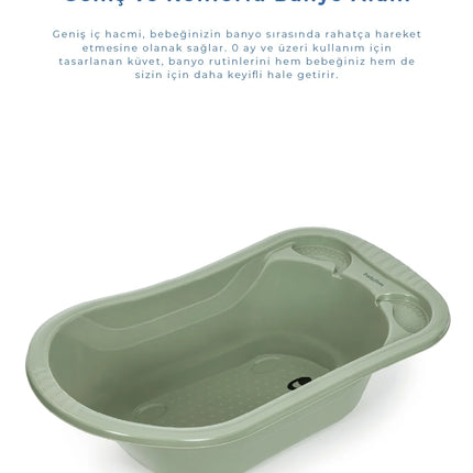 Babyjem Giderli Bebek Banyo Küveti Soft Yeşil