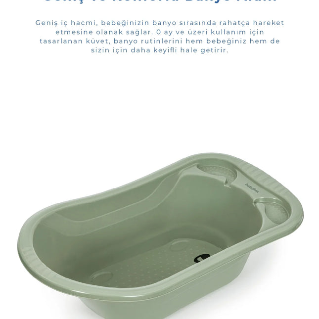 Babyjem Giderli Bebek Banyo Küveti Soft Yeşil