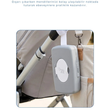 Babyjem Islak Mendil Kutusu Gri / Beyaz