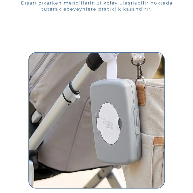 Babyjem Islak Mendil Kutusu Gri / Beyaz