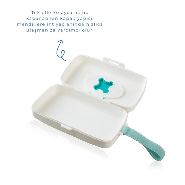 Babyjem Islak Mendil Kutusu Turkuaz / Beyaz