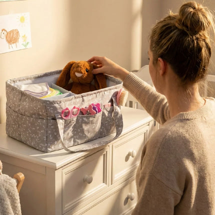 Babyjem Katlamalı Anne&bebek Organizer Gri Çiçek