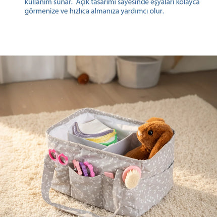 Babyjem Katlamalı Anne&bebek Organizer Gri Çiçek