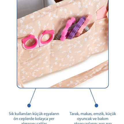 Babyjem Katlamalı Anne&Bebek Organizer Somon Çiçek