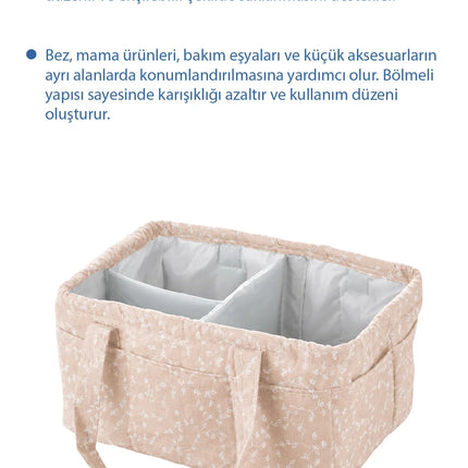 Babyjem Katlamalı Anne&Bebek Organizer Somon Çiçek