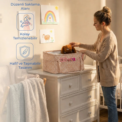 Babyjem Katlamalı Anne&Bebek Organizer Somon Çiçek