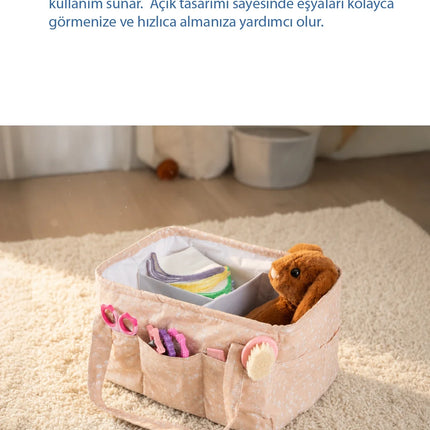 Babyjem Katlamalı Anne&Bebek Organizer Somon Çiçek