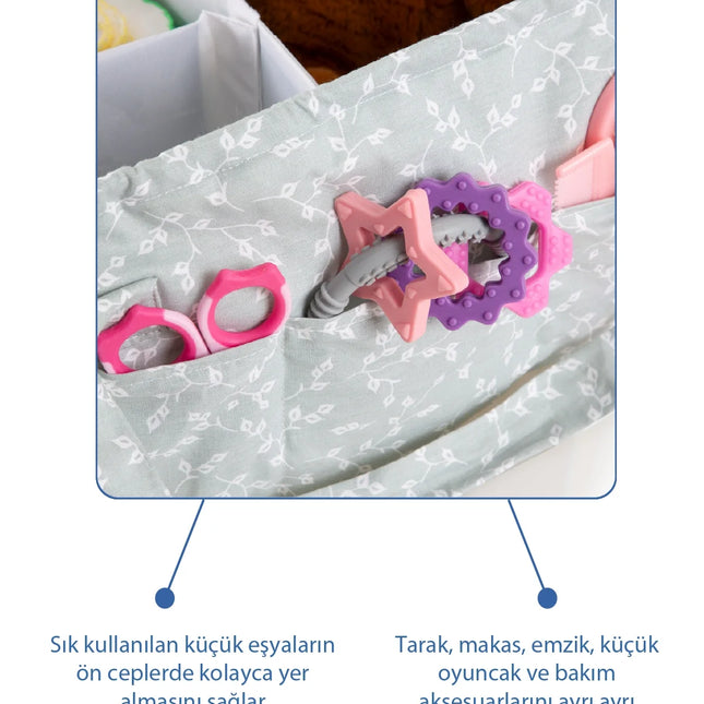 Babyjem Katlamalı Çanta Anne&Bebek Organizer Yeşil Çiçek