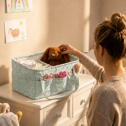 Babyjem Katlamalı Çanta Anne&Bebek Organizer Yeşil Çiçek
