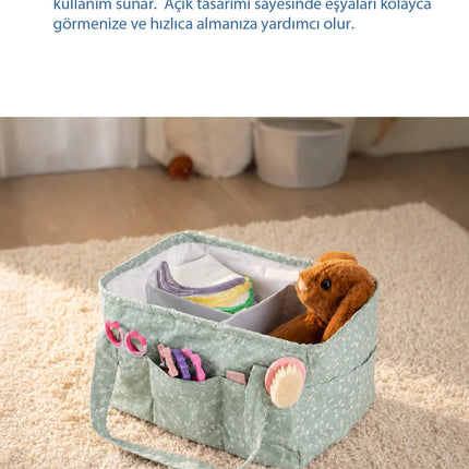 Babyjem Katlamalı Çanta Anne&Bebek Organizer Yeşil Çiçek