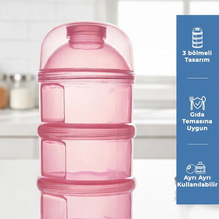Babyjem Katlı Toz Mama Kabı Pembe