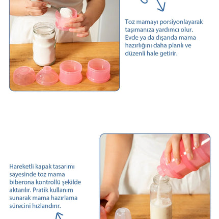 Babyjem Katlı Toz Mama Kabı Pembe