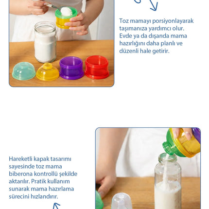 Babyjem Katlı Toz Mama Kabı Renkli