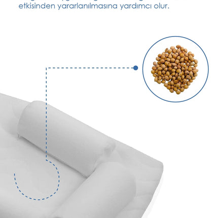Babyjem Kiraz Çekirdekli Düz Kafa Fonksiyonlu Reflü Yastığı Beyaz