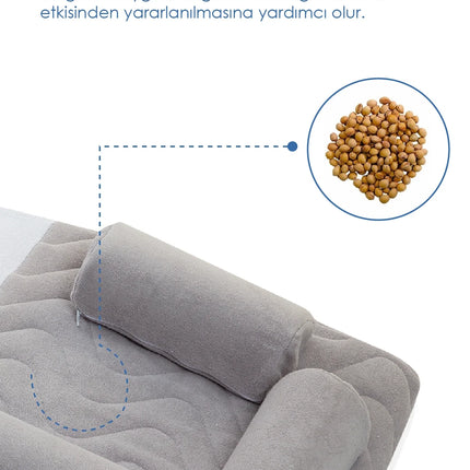 Babyjem Kiraz Çekirdekli Düz Kafa Fonksiyonlu Reflü Yastığı Gri