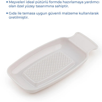 Babyjem Kırılmaz Pratik Bebek Meyve Püre Rendesi Ekru