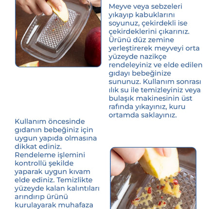 Babyjem Kırılmaz Pratik Bebek Meyve Püre Rendesi Şeffaf