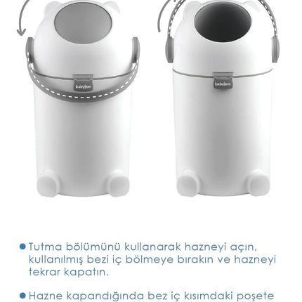 Babyjem Koku Önleyici Bebek Bezi Çöp Kovası (Kartuş Gerektirmez)