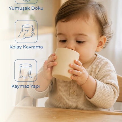 Babyjem Kolay Kavrama Silikon Bardak Ekru
