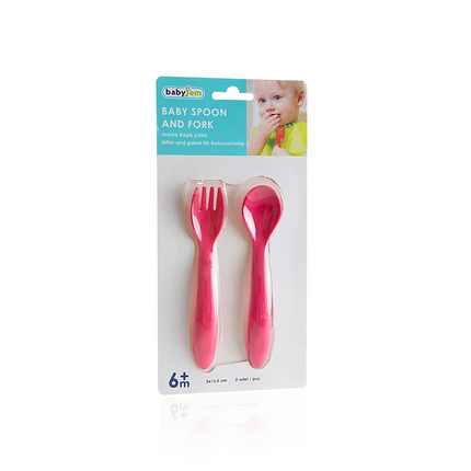 Babyjem Mama Kaşık Çatal Takımı Kırmızı
